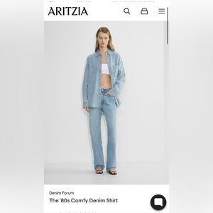 Aritzia Denim Forum Shirt Size Small